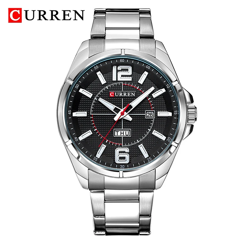  Top Brand CURREN Quartz Mens Watches Luxury Business Watch Men Full Steel Waterproof Male Clock Ana