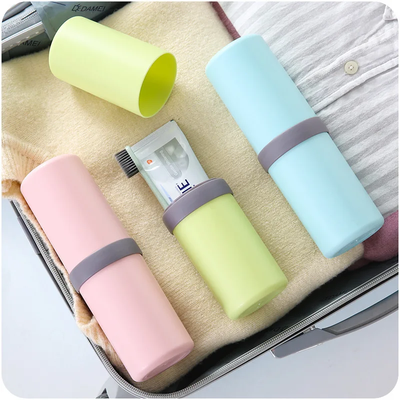 

1 PC Portable Toothbrush Cup Storage Box Case Tooth Brushes Toothpastes Protection Tube Hiking Camping Travel Plastic Blue Cup