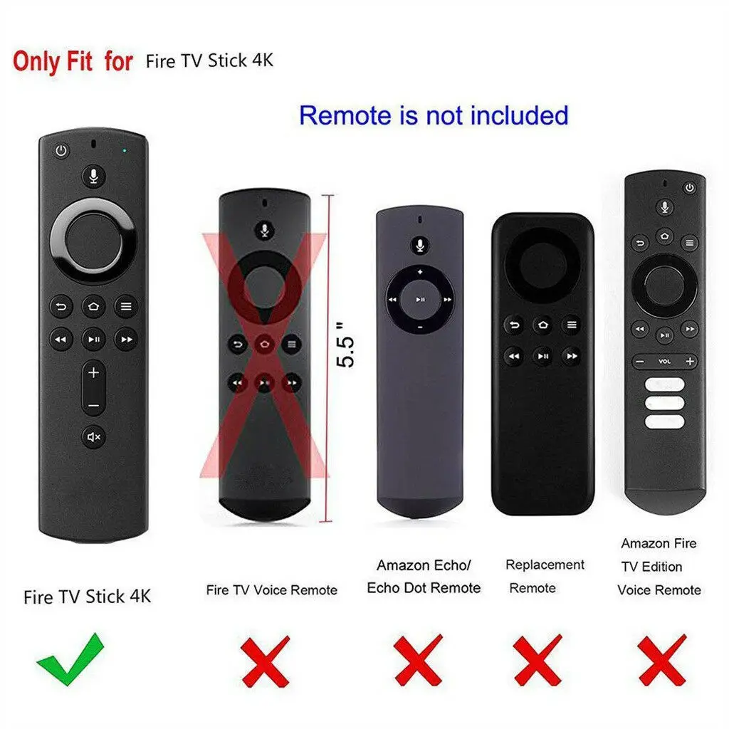 Для Amazon Fire tv Stick 4 K tv Stick дистанционный силиконовый чехол Защитная крышка пульт дистанционного управления покрытие для телевизора