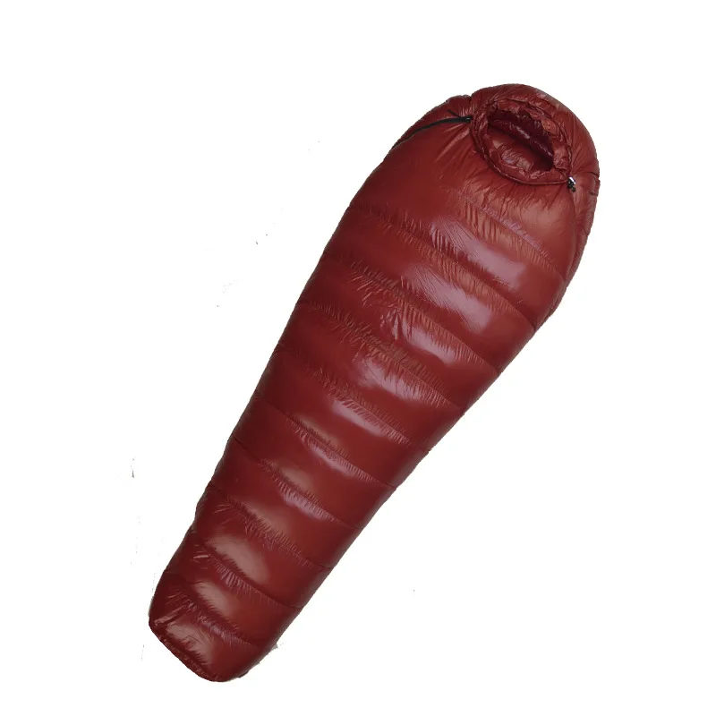 winered600g Кемпинг вниз спальный мешок ультра легкий Мумия взрослых любителей спальный мешок утка вниз на открытом воздухе четыре сезона - Цвет: winered600g