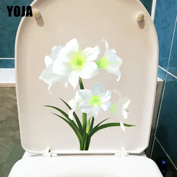 

YOJA 19.6X22.6CM Blooming White Bouquet Home Decor Living Room Wall Sticker Toilet Decal T1-1283
