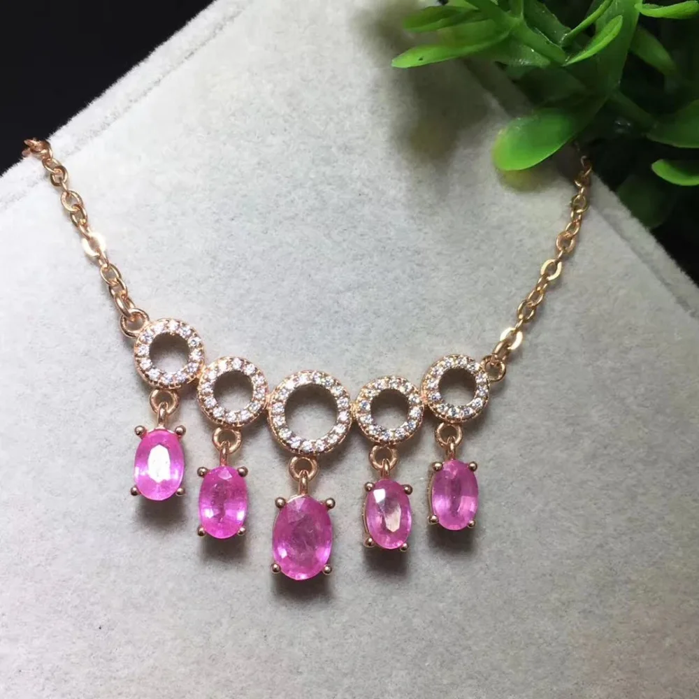 

2017 Anillos Qi Xuan_Pink Stone Elegant Clavicle Chain_Rose Gold Color Pink Stone Clavicle Chain_Manufacturer Directly Sales