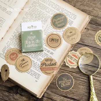 

46PCS/box New Retro Memory Diary Paper Lable Stickers Crafts And Scrapbooking Decorative Lifelog Sticker DIY Cute Stationery