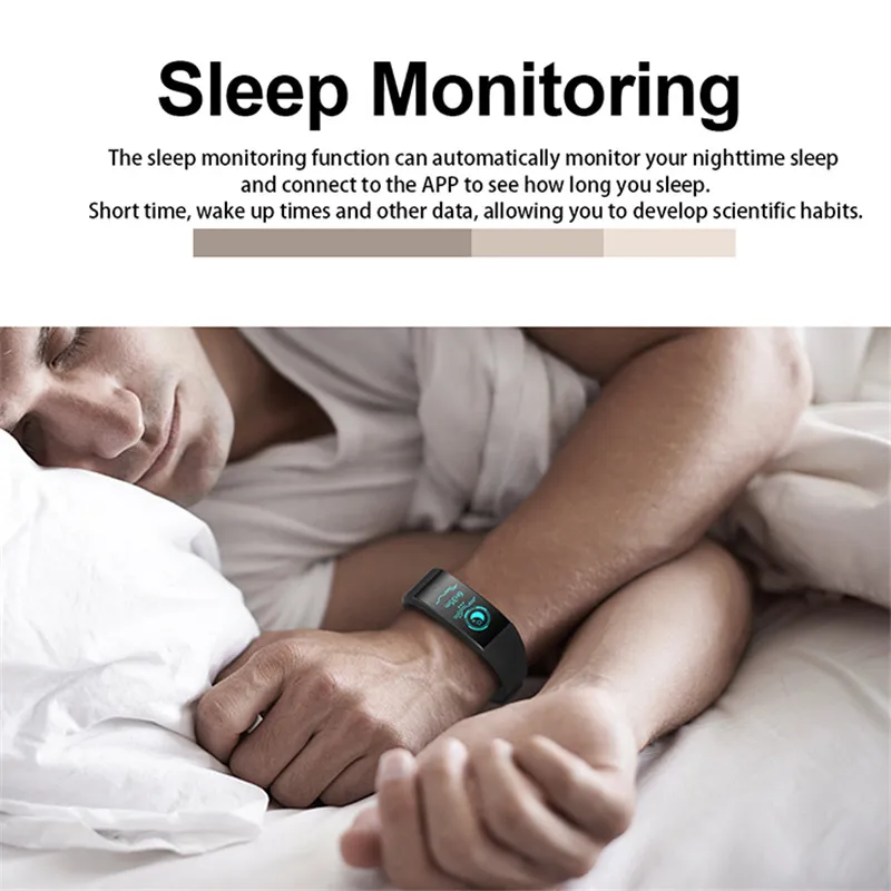  QW18 Color Screen Smart Bracelet Heart Rate Monitor IP68 Waterproof Fitness Tracker Band Bluetooth  - 32883929788