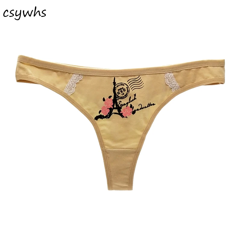 Женские хлопковые стринги CSYWHS 3 шт./лот трусики танга с низкой талией M L XL|Женские