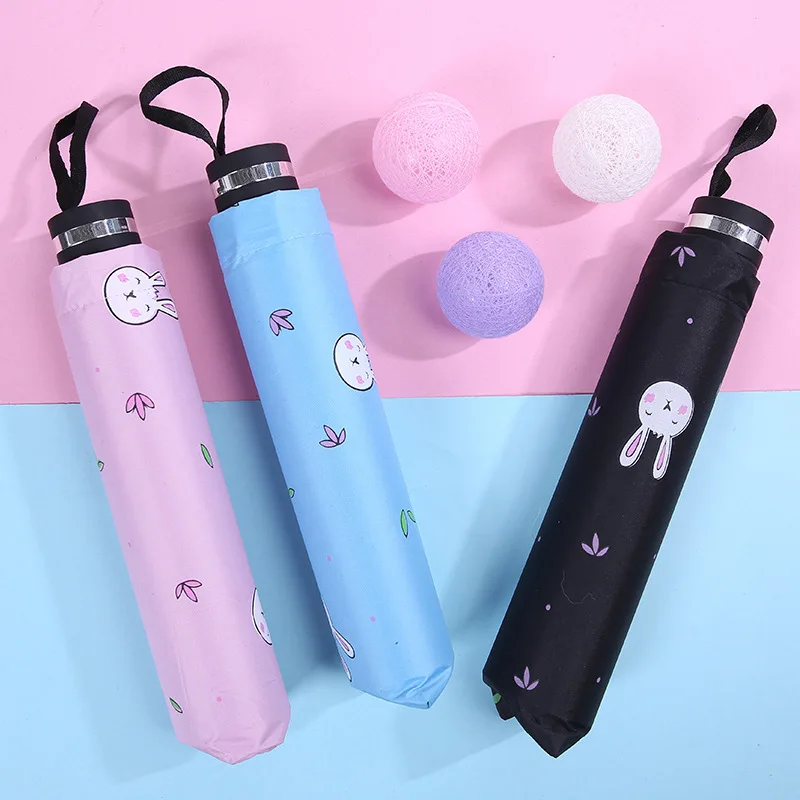 YADA Design Cartoon Rabbit Umbrellas Folding Rainy Children Umbrella For Women Girls Boys UV Lovely Animal Umbrella Gift YD128