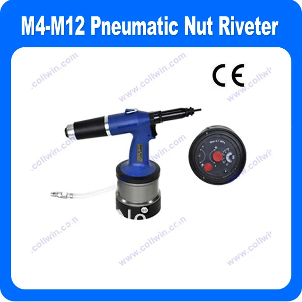 

M4-M12 Industrial Air Riveter Pneumatic Rivet Nut Tool Insert Nut Tool - with Mandrels & Carry Box