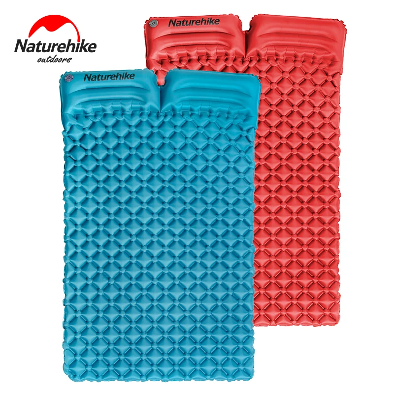 

Naturehike Outdoor Camping Mat with Pillow Ultra-light Portable 2 Person Mattress Inflatable Mat Double Sleeping Pad NH17Q020-D