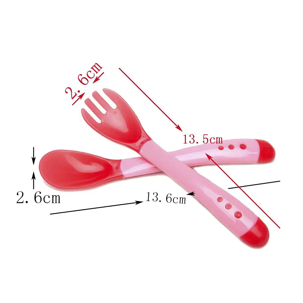 Детская Чаша противоскользящая вилка ложка безопасности младенческой зондирования температуры присоска вилка, ложка, посуда для кормления младенцев