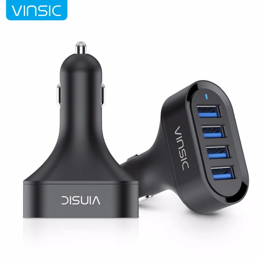 Vinsic Car Charger 4 USB Ports 40W Smart Adapter for iPhone 8 /Plus 7