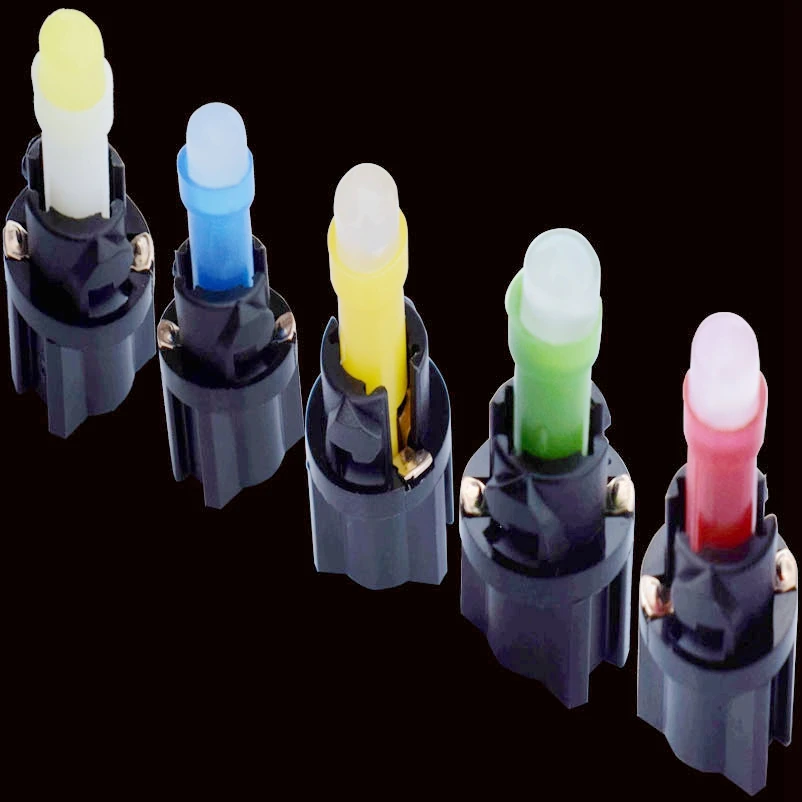 T5 W1.2W W2X2.6d COB Led Клин с держателем блокировки Twsit авто лампа белый синий красный
