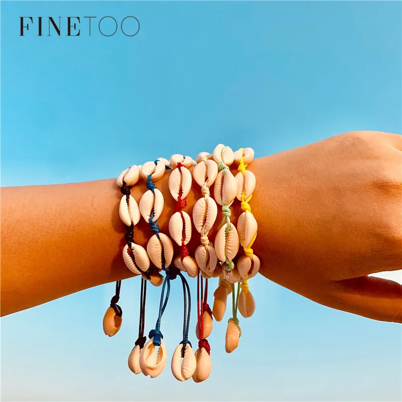 

Handmade Braided Adjustable Hemp Macrame Shell Bracelet Boho Ocean Beach Cowrie Seashell Charm Bracelets for Women Shell Jewelry