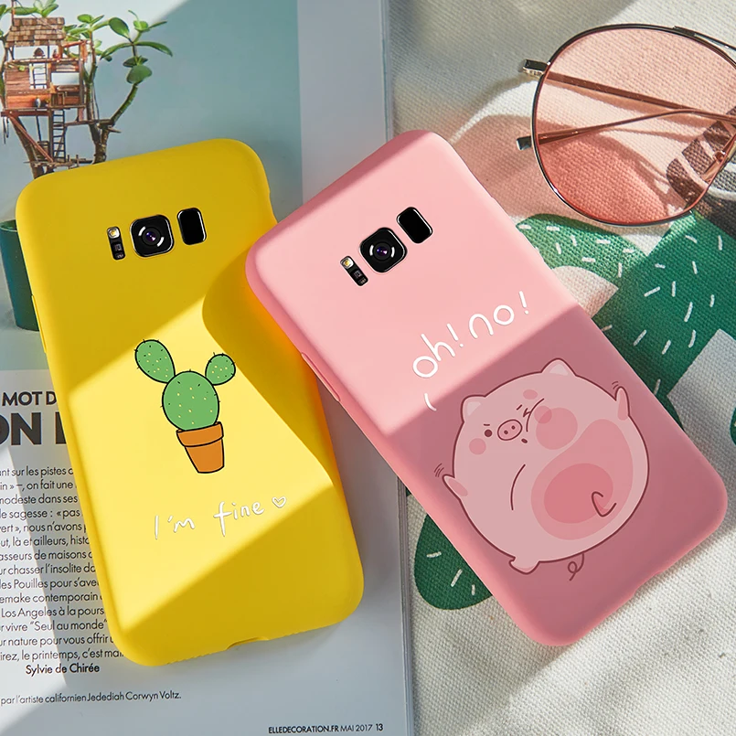 ASINA Cute Cartoon Case For Samsung Galaxy S8 Plus Case Cover 3D Relief Soft Silicone Bumper For Samsung Galaxy S7 Edge S9 Plus