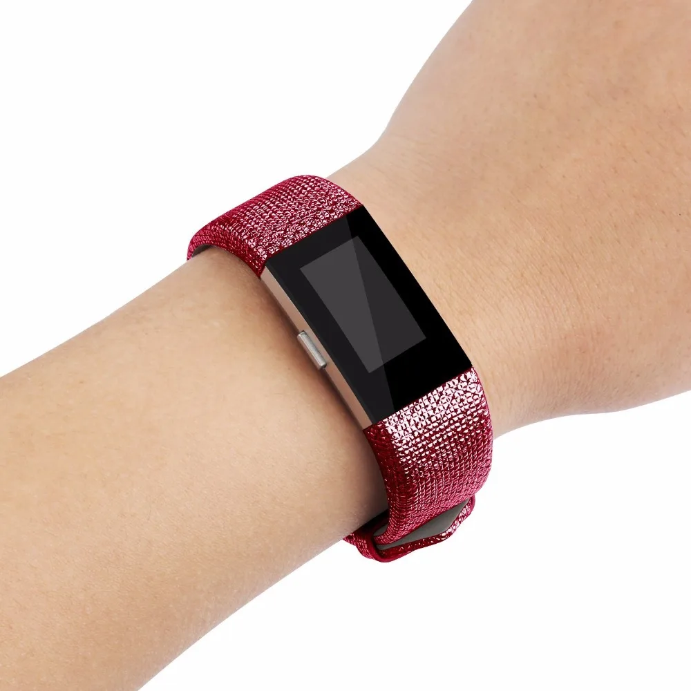 charge 2 leather grid red 6