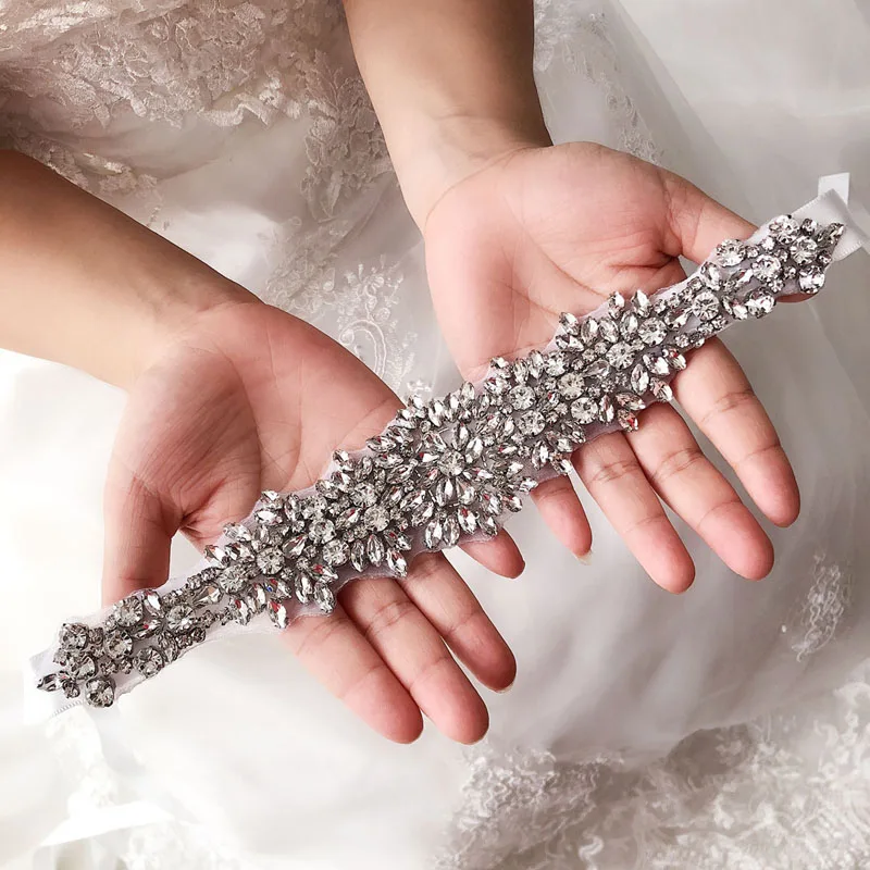 SLBRIDAL свадебные аксессуары кристалл свадебный пояс атласные вечернее платье для выпускного вечера ремень свадебные ленты створки вечерние Для женщин