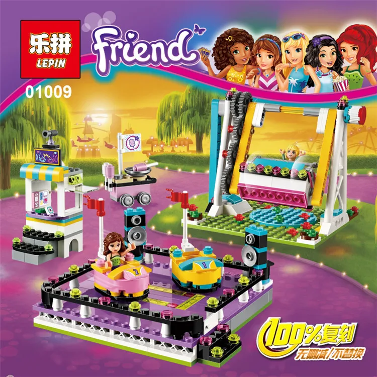 

Lepin 01009 Friends Bumper Cars Amusement Park Minifigures Building Block 100% Compatible with Legoe 41133 Toy Christmas Gifts