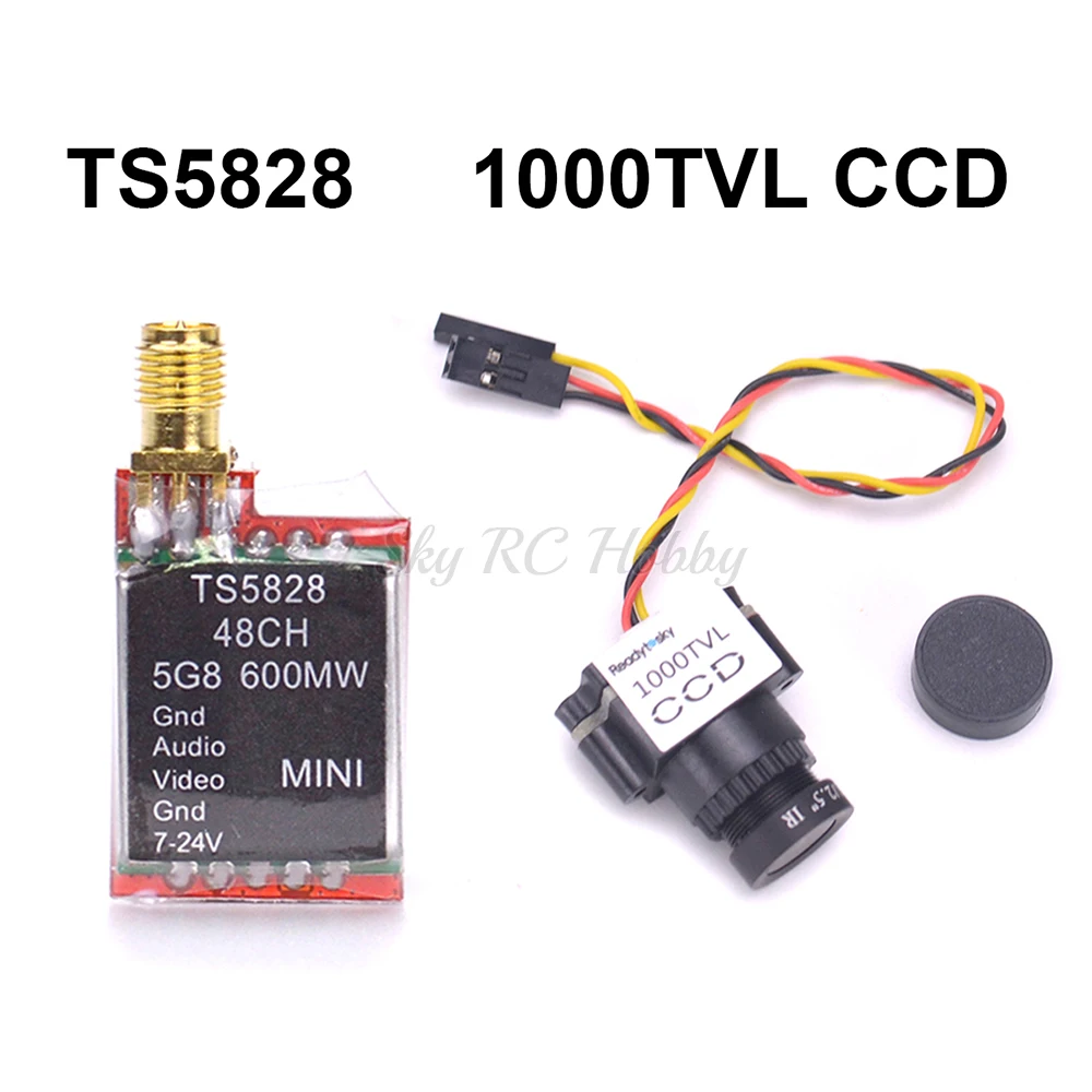 FPV 1000TVL 1/3 CCD 110 градусов 2,8 мм объектив FPV камера NTSC PAL переключаемый+ TS5828 48CH 600 мВт Передатчик для FPV RC гоночный Дрон