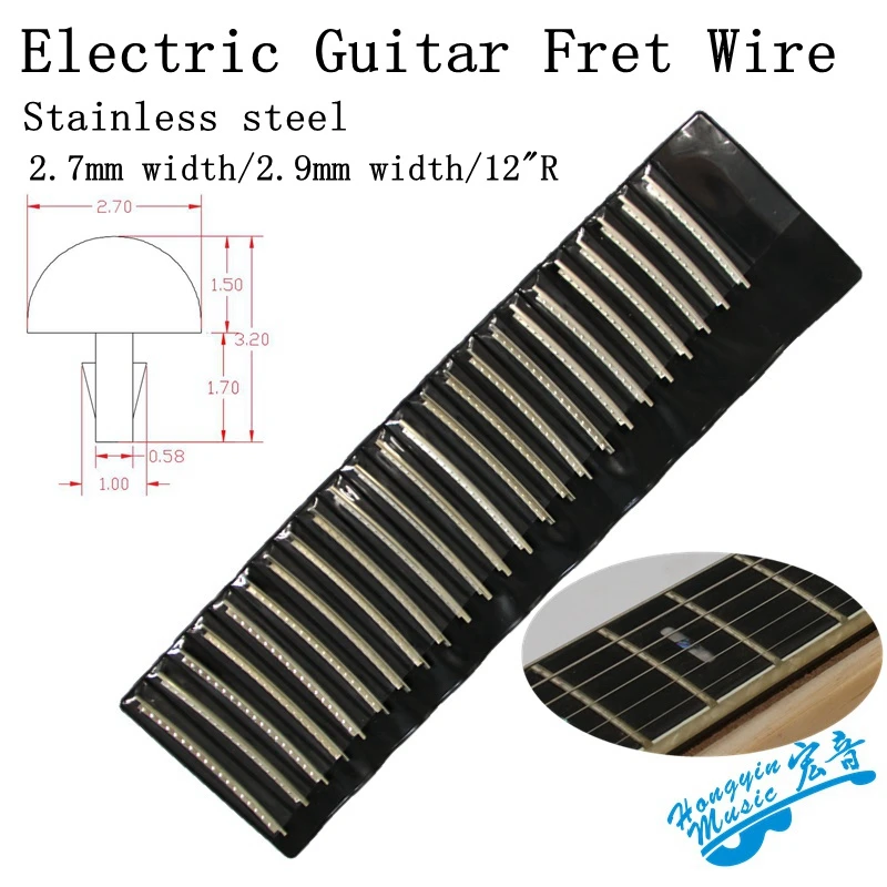 24pcs Fingerboard Frets Fret Wire For Electric Guitar Cupronickel