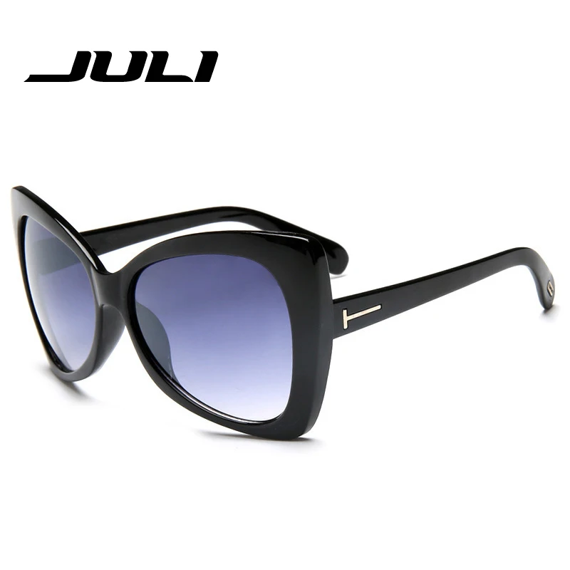 

JULI New Fashion Cat Eye Sunglasses Women Big Size Eyewear Butterfly Style Brand Sun Glasses For Women Oculos Feminino T175C