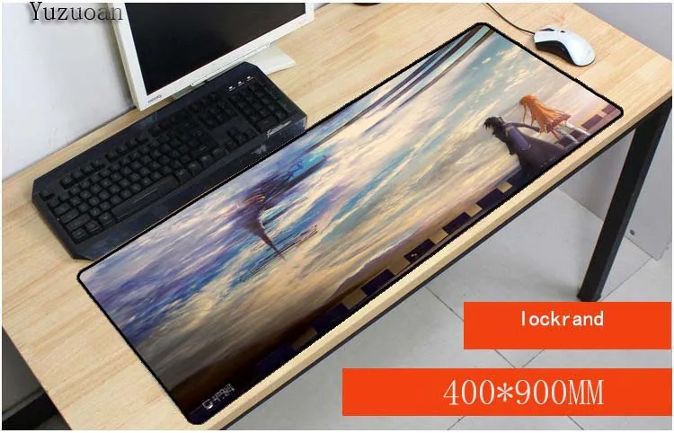  Yuzuoan Sword Art Online Super Large Mouse Pad 900*400*3mm With Locking Edge For desktop And Laptop