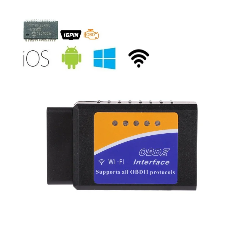 Диагностический сканер V03HW V1.5 Bluetooth/Wi-Fi с чипом PIC18F25K80 для Android и IOS ELM327 Bluetooth v1.5 OBD2 |