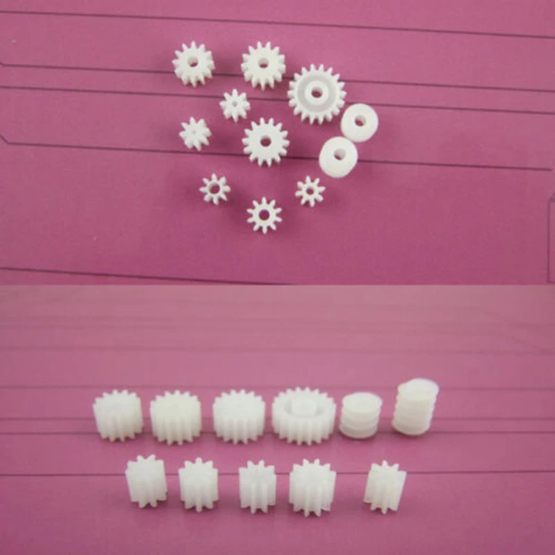 11 Kinds Plastic Shaft Gears 9Spindle and 2Worm DIY For Toy Robot