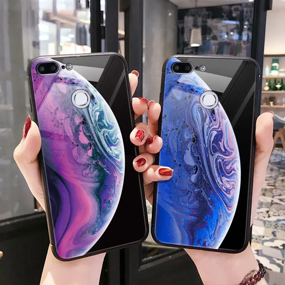 Star Space Case For Huawei P20 Lite Glass Phone Honor 9 10 P Smart NOVA 3 Mate Y6 2018 Coque |