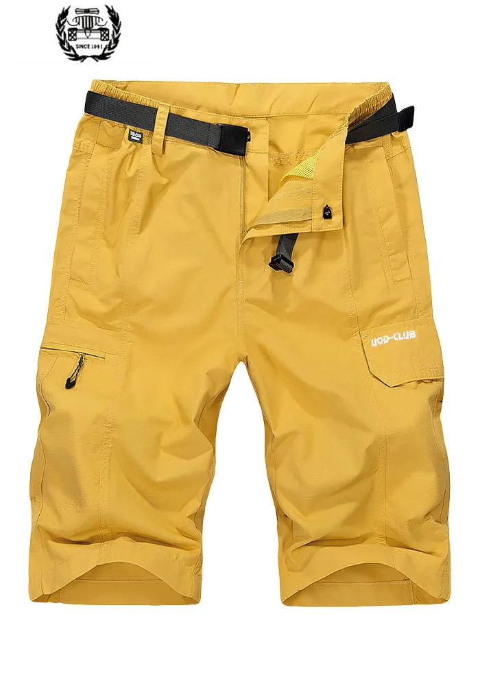 Летние пляжные шорты милитари, быстросохнущие Брендовые прямые мужские шорты с эластичной резинкой на талии, хлопковые мужские повседневные шорты