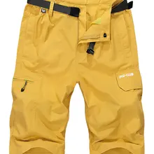 Летние пляжные шорты милитари, быстросохнущие Брендовые прямые мужские шорты с эластичной резинкой на талии, хлопковые мужские повседневные шорты