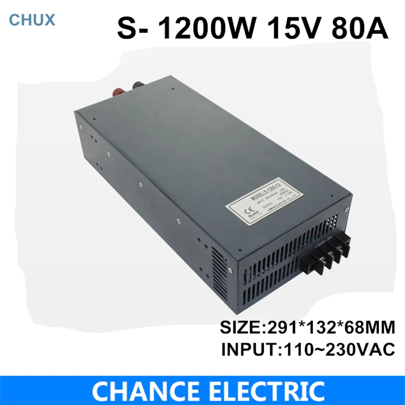 switching power supply 15V 80A 1200W 110~220VAC single output input for cnc cctv led light(S-1200W-15V) switching power supply 15V 80A 1200W 110~220VAC single output input for cnc cctv led light(S-1200W-15V)