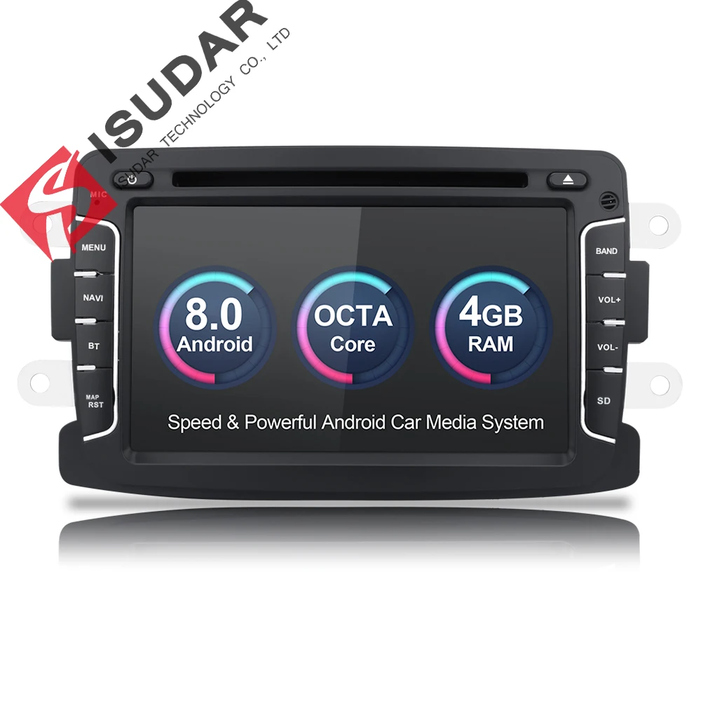 Isudar font b Car b font Multimedia Player GPS Android 8 0 For Dacia Sandero Duster
