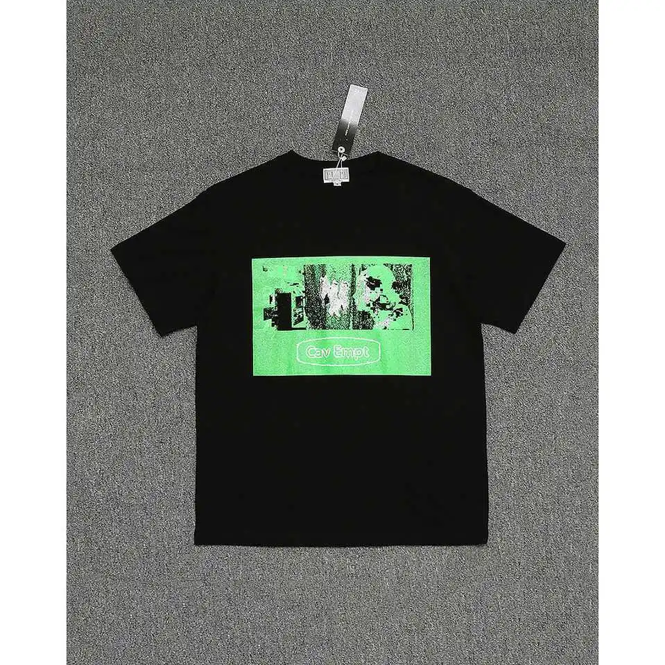 

C.E CAVEMPT PROJECTED Black TEE 19SS Summer Spring Cotton Men CAVEMPT T-shirts Hip Hop Ink Printing Loose C.E CAVEMPT T-shirt