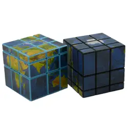 Fangge 3x3x3 зеркальные блоки Земля Карта наклейка волшебный куб головоломка игрушка скоростной куб cubo головоломки С ФОКУСАМИ антистресс