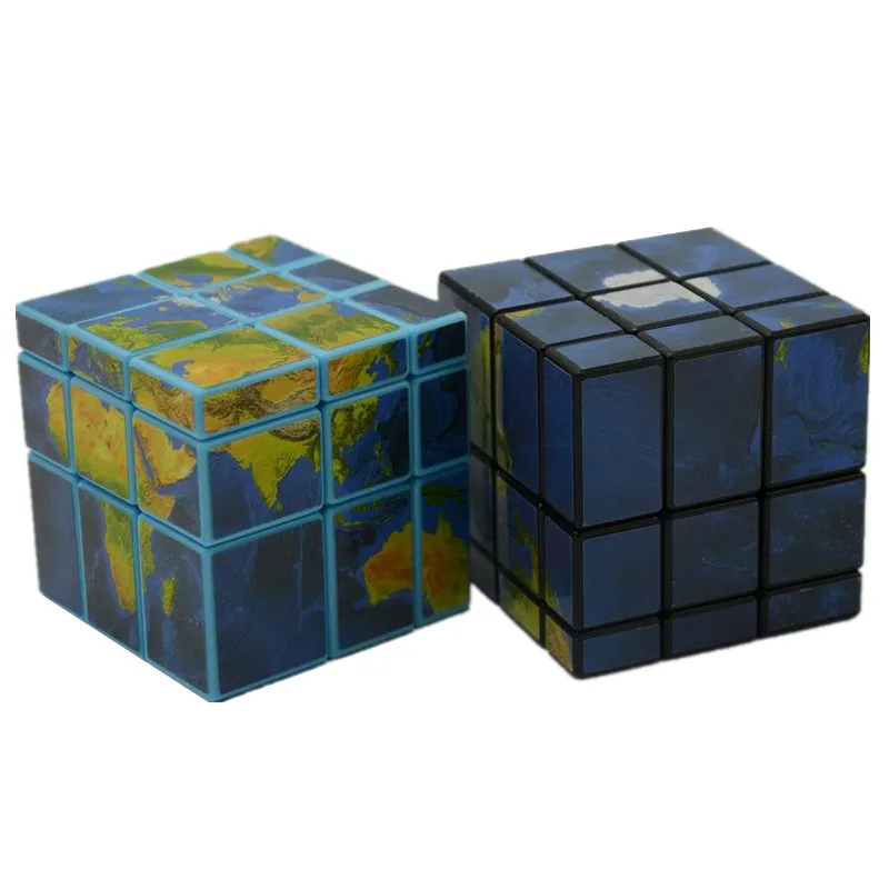 

Fangge 3x3x3 Mirror Blocks Earth Map Sticker Magic Cube Puzzle toy Speed Cube cubo magico puzzles antistress toys 2018 New
