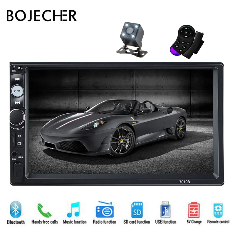 

BOJECHER 2 din Car Radio 7" HD Autoradio Bluetooth Multimedia Player Touch Screen Digital Display Auto stereo Rear View Camera