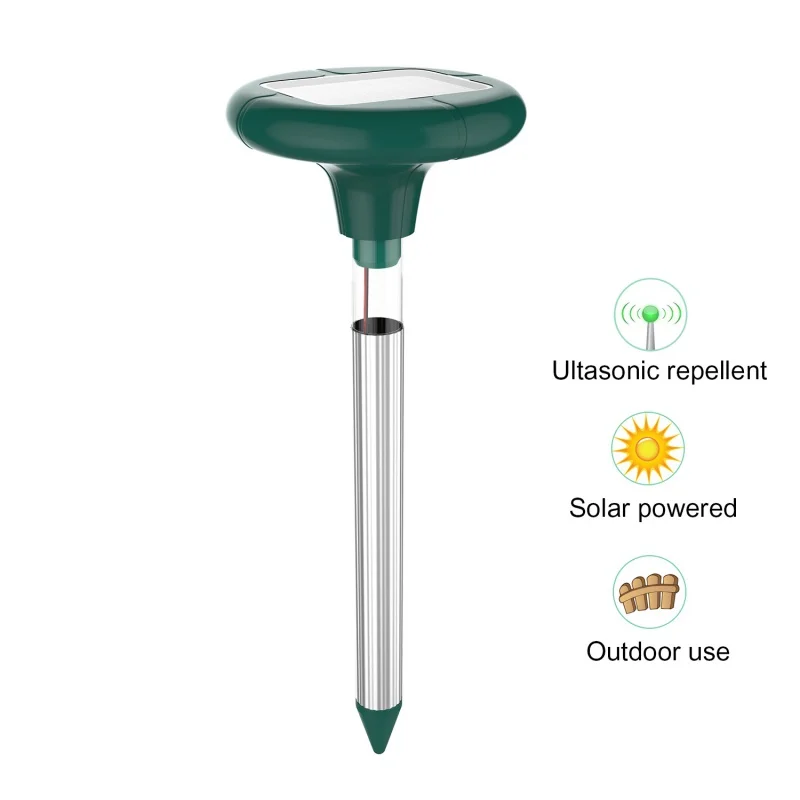 

2 Pcs Solar Powered Ultrasonic Animal Repeller with LED Sonic Pest Repellent Stake to Repel Mice, Snakes Pest Control Products