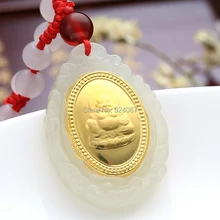 Стихийных бедствий и tian Yu сусальным золотом Будда Майтрейя Нефритового Будды кулон из натуральной happy женские специального