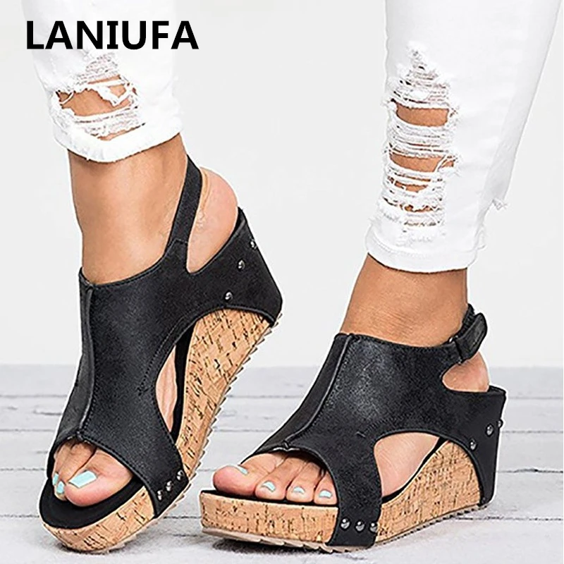 

Women Sandals Peep Toe Wedges Shoes women 7CM High Heels Women Shoes Summer Sexy Platform Casual Sandals women Wedge Mujer &58