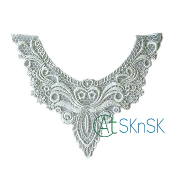 

33.5cm*27cm White U Collar DIY Sew Handmade Stretch Lace Collar for Clothing Blouse Skirt Decor Lace Collar Neckline Patchwork