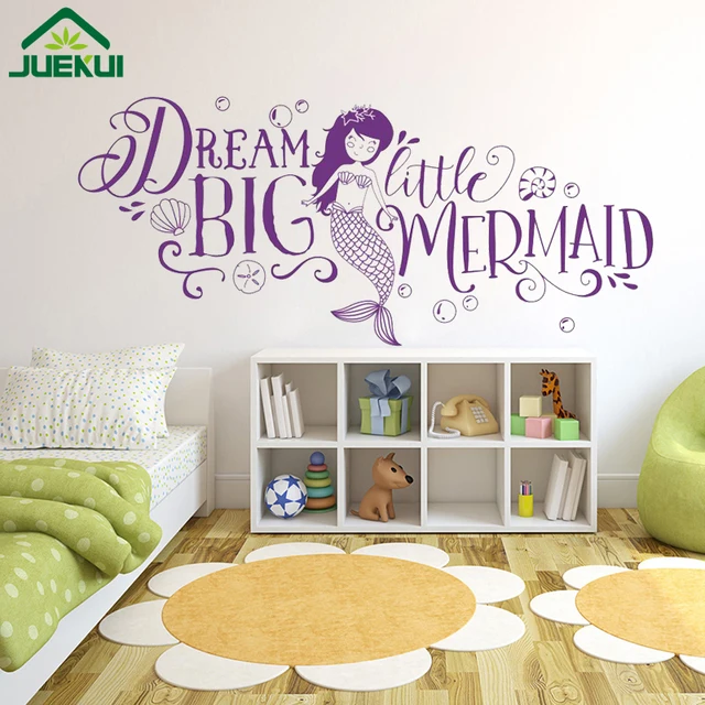 Dream Little Mermaid Kids Room Walls Decoration Quotes Vinyl Dream Little Mermaid Kids Room Walls Decoration Quotes Vinyl Wall Stickers For Bedroom Baby Nursery