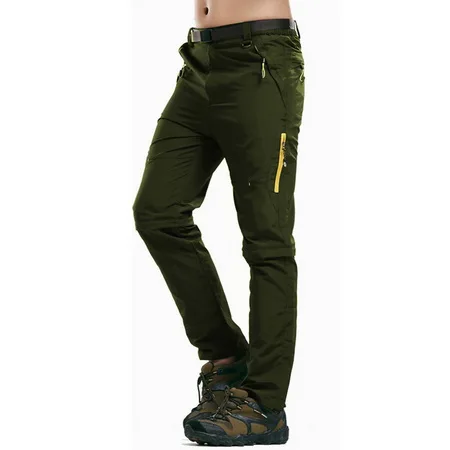 LoClimb съемные быстросохнущие походные брюки для мужчин летние треккинговые уличные спортивные брюки для альпинизма и рыбалки шорты, AM096 - Цвет: army green