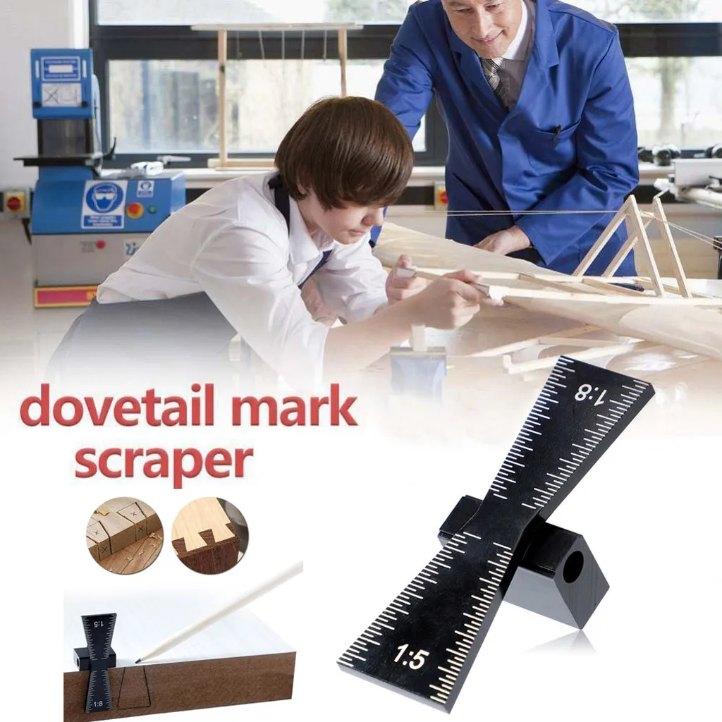

2019 new Aluminum Woodworking Dovetail Marker Marking Gauge For Wood 1:5 & 1:8 Black Dovetail scribing gauge tool
