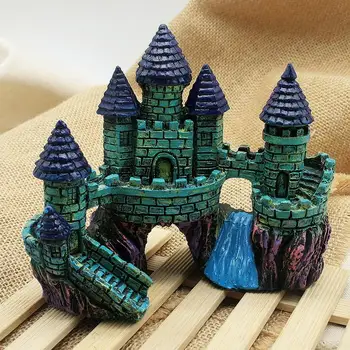 

Fish Tank Cartoon Castle Decoration European Style Resin Aquarium Landscaping Castle Ornaments Fish Cave House