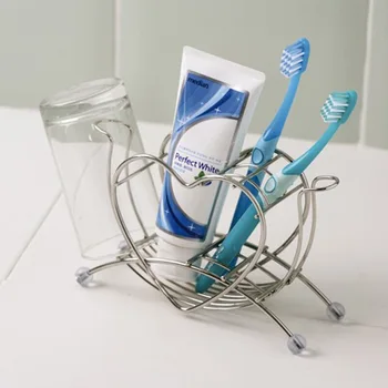 

Heart-shaped stainless steel toothbrush holder tooth tube razor razor holder bathroom toothpaste storage tube LO720931