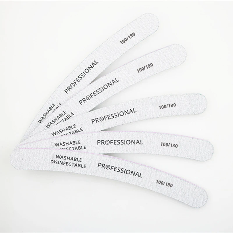 

5Pcs Acrylic Nail File 100/180 Nail Art Buffer Sanding Nails File Salon Glitter Sandpaper DIY Manicure Tools