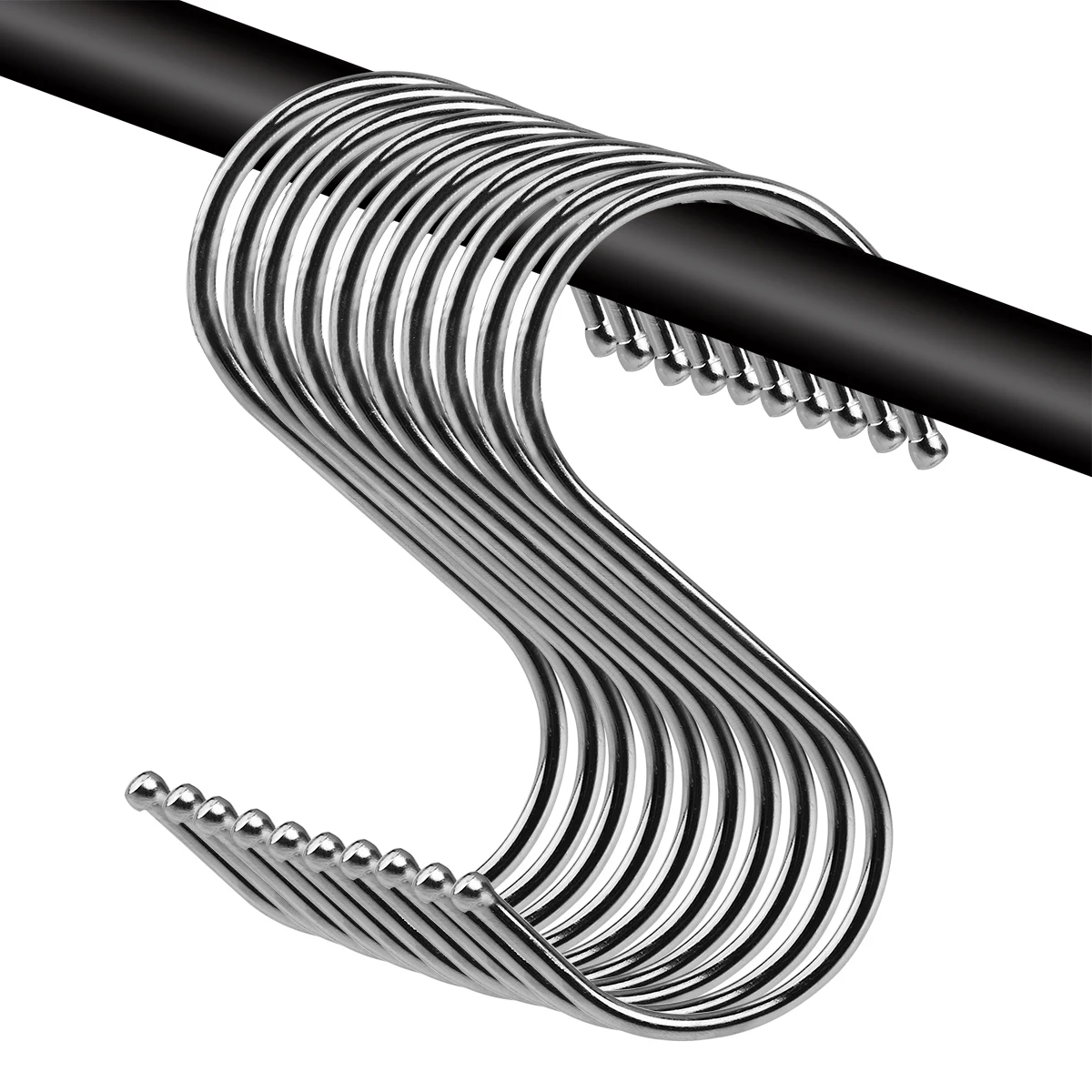 10pcs S Shaped Anti Rust Stainless Steel Hangers Hooks Pothooks Home