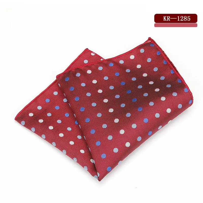SFKR 1285 KR1273-1292 Роскошные Для мужчин полиэстер шелк модный мужской Карманный платок квадратный Винтаж горошек платки Свадебная вечеринка полотенце для сундуков 22*22 см - Цвет: SFKR 1285