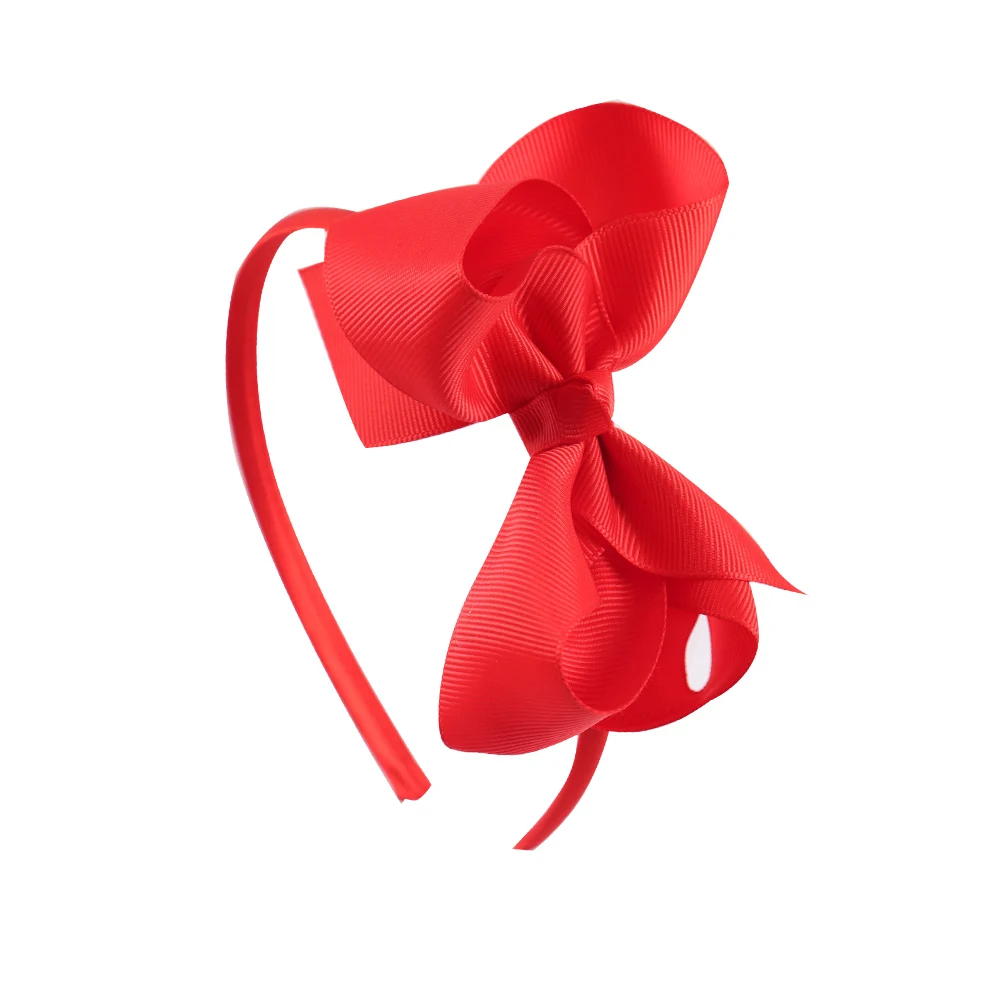 1 шт., детская сплошная корсажная лента для волос для школы, тиара для девочек, ручная работа, детский обруч для волос, аксессуары для волос - Цвет: poppy red