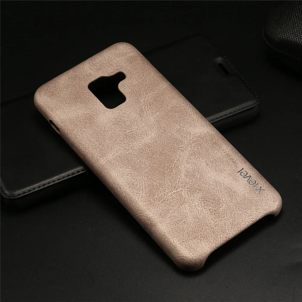 

luxury brand New back cover case For samsung galaxy A8 plus 2018 leather phone bags with retail package