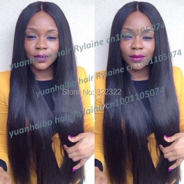 

Stock! Best 6a grade 1b# malaysian silk straight 100% virgin remy hair front lace wig glueless wig free shipping
